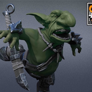 Goblin Warrior v2 Premium dnd Miniature Mini | 28mm 32mm up to 100mm | Resin 3D Printed | 43476