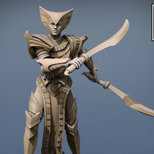 Egyptian Female Guard Pin Up v10 Premium dnd Miniature Mini Figure Figurine | 28mm 32mm 100mm | Resin 3D Printed | 43670