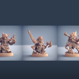3x Gnome Pack Premium dnd Miniature Mini | 28mm 32mm up to 100mm | Resin 3D Printed | 30419_21