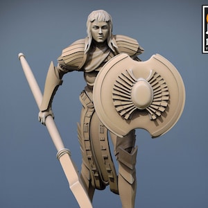 Egyptian Female Guard Pin Up v4 Premium dnd Miniature Mini Figure Figurine | 28mm 32mm to 100mm | Resin 3D Printed | 43676