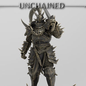 Knight Oathbreaker Paladin Cleric v16 Premium dnd Miniature Mini Warrior | Resin 3D Printed | 28mm 32mm 100mm | 43243