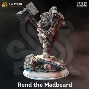 Dwarf Knight Cleric Paladin Premium dnd Miniature Mini 28mm 32mm to 100mm  | Barbarian Fighter Warrior | Resin 3D Printed | 50251