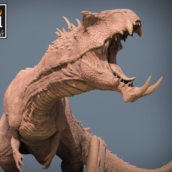 T-Rex Tyrannosaurus Rex Dinosaur Premium dnd Miniature Mini | Sanded & Primed | Monster | Resin 3D Printed | 28mm 32mm up to 100mm | 43648