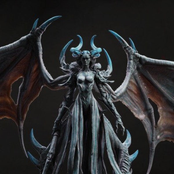 Demon Queen Premium dnd Miniature Mini | Sexy Female Pin Up Demon Princess Warrior Fighter | Resin 3D Printed | 43434