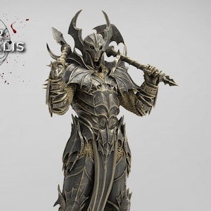 Paladin Knight Cleric V3 Premium dnd Miniature Mini Unchained Warrior | Resin 3D Printed | 28mm 32mm 100mm | 43375