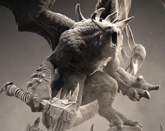 Miniaturas DnD del Dragón Infernal compatibles con miniaturas de fantasía de 28 mm y 32 mm / 43435