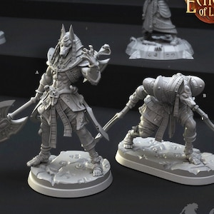 Egyptian Ancient Jackal Warrior Rogue Premium dnd Miniature Mini | 28mm 32mm to 100mm | Resin 3D Printed |41327_28