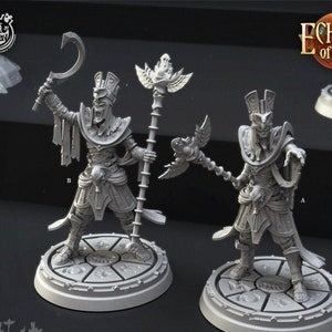 Ancient Egyptian Corpse Sorcerer Priest Premium dnd Miniature Mini | 28mm 32mm to 100mm | Resin 3D Printed | 41324_25