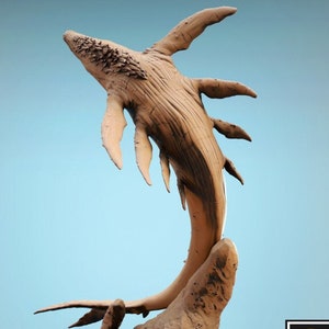 Whale Jump Ancient Dragon Premium Fantasy dnd Miniature Mini Figure Figurine Statue | Resin 3D Printed | 43655