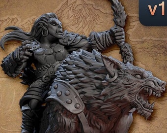 Orc Rider Archer Ranger DnD miniatures compatible with 28mm 32mm tabletop fantasy minis | 30224