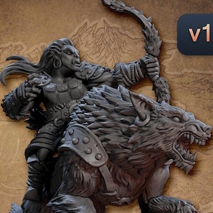 Orc Rider Archer Ranger C Premium dnd Miniature Mini | Resin 3D Printed | 28mm 32mm up to 100mm | 30224