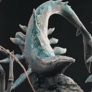Whale Dive Ancient Dragon Premium Fantasy dnd Miniature Mini Figure Figurine Statue | Resin 3D Printed | 43653