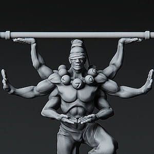 Monk Fighter Warrior Demigod dnd Miniature Mini | 28mm 32mm up to 100mm | 60001