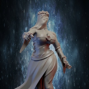 Undead Priestess | Premium 3D Printed Fantasy Female Tabletop Miniatures 28mm 32mm up to 100mm |    dnd  20327