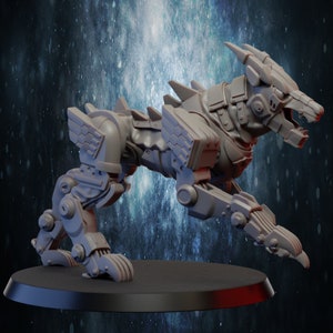 Warhound Mechanical Dog | Premium 3D Printed Sci Fi Tabletop Miniatures 28mm 32mm up to 100mm |    dnd