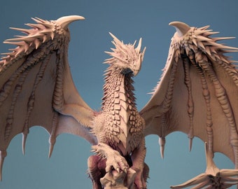 Ancient Red Dragon v2 Premium Fantasy dnd Miniature Mini Figure Figurine Statue | Resin 3D Printed | 30622