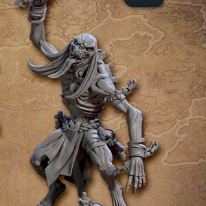 Ghoul Undead Skeleton Necromancer A Premium dnd Miniature Mini | Resin 3D Printed 28mm 32mm to 100mm | 30476