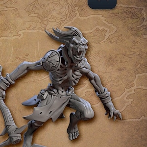 Ghoul Undead Skeleton Necromancer B Premium dnd Miniature Mini | Resin 3D Printed 28mm 32mm to 100mm | 30477