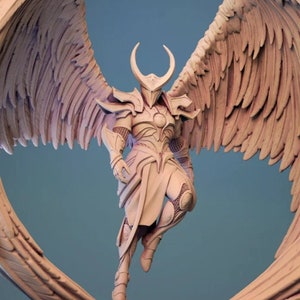 Aasimar Fallen Angel Premium dnd Miniature Mini | Archangel Celestial | Resin 3D Printed | Sanded & Primed | 30207