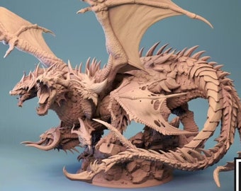Tiamat Dragon Premium dnd Miniature Mini Figure Figurine Statue | Sanded & Primed | Resin 3D Printed | 30625