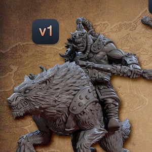 Orc Rider Archer Ranger A Premium dnd Miniature Mini | Resin 3D Printed | 28mm 32mm up to 100mm | 30222