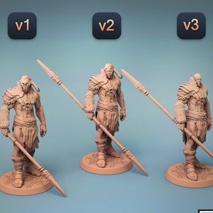 Goliath Barbarian Fighter DnD Miniatures compatible with 28mm 32mm tabletop fantasy minis | 30592