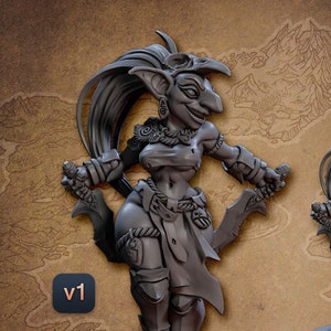 Female Goblin Rogue Pin Up Premium dnd Miniature Mini | Resin 3D Printed | 30240