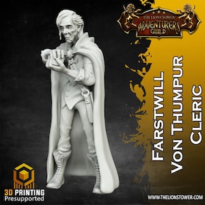Old man wizard | Premium 3D Printed Fantasy Tabletop dnd  Miniatures 32mm up to 100mm | 21682