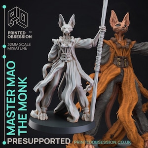 Tabaxi The Monk DnD Miniatures compatible with 28mm 32mm fantasy minis | 21436