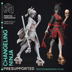 Sexy Female Geisha | Premium 3D Printed Miniatures 28mm 32mm to 100mm |     dnd  21424
