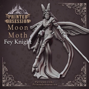 Moth Queen | Premium 3D Printed Fantasy Tabletop Miniatures 28mm 32mm up to 100mm |  dnd  21476