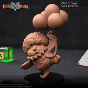 Clown Owl Owlkin Premium dnd Miniature Mini | Resin 3D Printed | 28mm 32mm up to 100mm | 45206