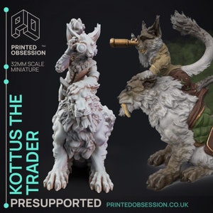 Tabaxi Trader | Premium 3D Printed Miniatures 28mm 32mm to 100mm |     dnd  21440