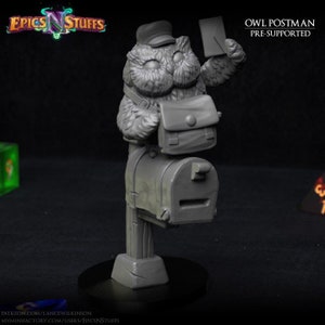 Postman v2 Owl Owlkin Premium dnd Miniature Mini | Resin 3D Printed | 28mm 32mm up to 100mm | 45215