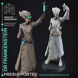Dr. Frankenstein | Premium 3D Printed Miniatures 28mm 32mm to 100mm |     dnd  21418