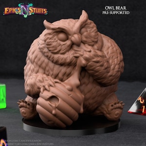Owl Bear Honey Badger Premium dnd Miniature Mini | Resin 3D Printed | 28mm 32mm up to 100mm | 45151