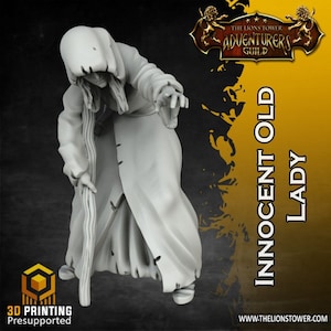 Miniaturas de DnD de Old Lady Hag compatibles con miniaturas de fantasía de mesa de 28 mm y 32 mm / 21656