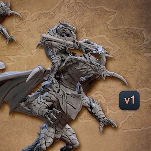 Dragonborn Ranger Dragon Rider Archer D Premium dnd Miniature Mini | Resin 3D Printed | 28mm 32mm to 100mm | 30641