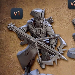 女性レンジャー プレミアム dnd ミニチュア ミニ 28 mm ～ 100 mm | アーチャー シューター 人間 悪魔 ヴァンパイア ハンター 樹脂 3D プリント | 30058