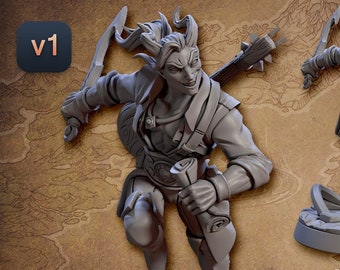 Tiefling Bard DnD Miniatures compatible with 28mm 32mm fantasy minis | 30071