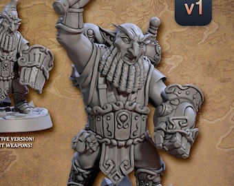 Gnome Warrior DnD Miniatures compatible with 28mm 32mm fantasy minis | 30003_C