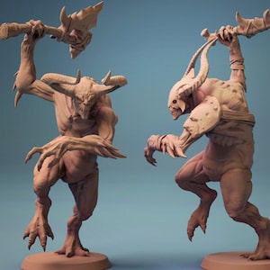 Horned Demon Tiefling B Premium dnd Miniature Mini Figure Figurine | 28mm 32mm to 100mm | Resin 3D Printed | 30600