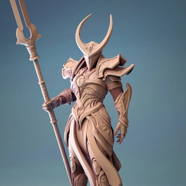 Celestial Warlock Premium dnd Miniature Mini | Paladin | Resin 3D Printed | Sanded & Primed | 30208