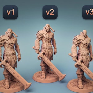 Goliath Barbarian Fighter DnD Miniatures compatible with 28mm 32mm tabletop fantasy minis | 30591