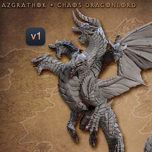 Tiamat 5 Headed Dragon Premium dnd Miniature Mini Figure Figurine Statue | Resin 3D Printed | 30642