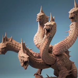 Hydra Monster Premium dnd Miniature Mini | Resin 3D Printed | Sanded & Primed | 30206