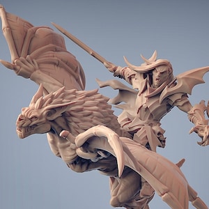 Vampire Rider v1 Premium dnd Miniature Mini | Resin 3D Printed | 30245