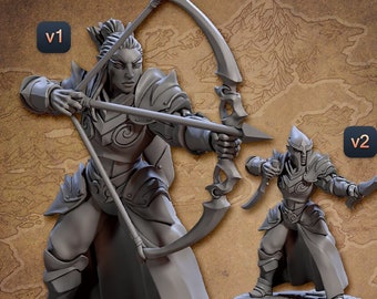 Miniaturas de elfo ranger DnD compatibles con miniaturas de fantasía de 28 mm y 32 mm / 30722