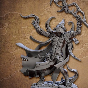 Böser Kultist Hexenmeister Magier Zauberer Druide Merlin Premium und Miniatur Mini Figur Figur | 28mm 32mm auf 100mm | 30729