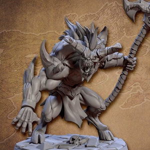 Demon Fighter Warrior D Premium dnd Miniaturowa figurka Minifigurka 28 mm 32 mm do 100 mm | 30921